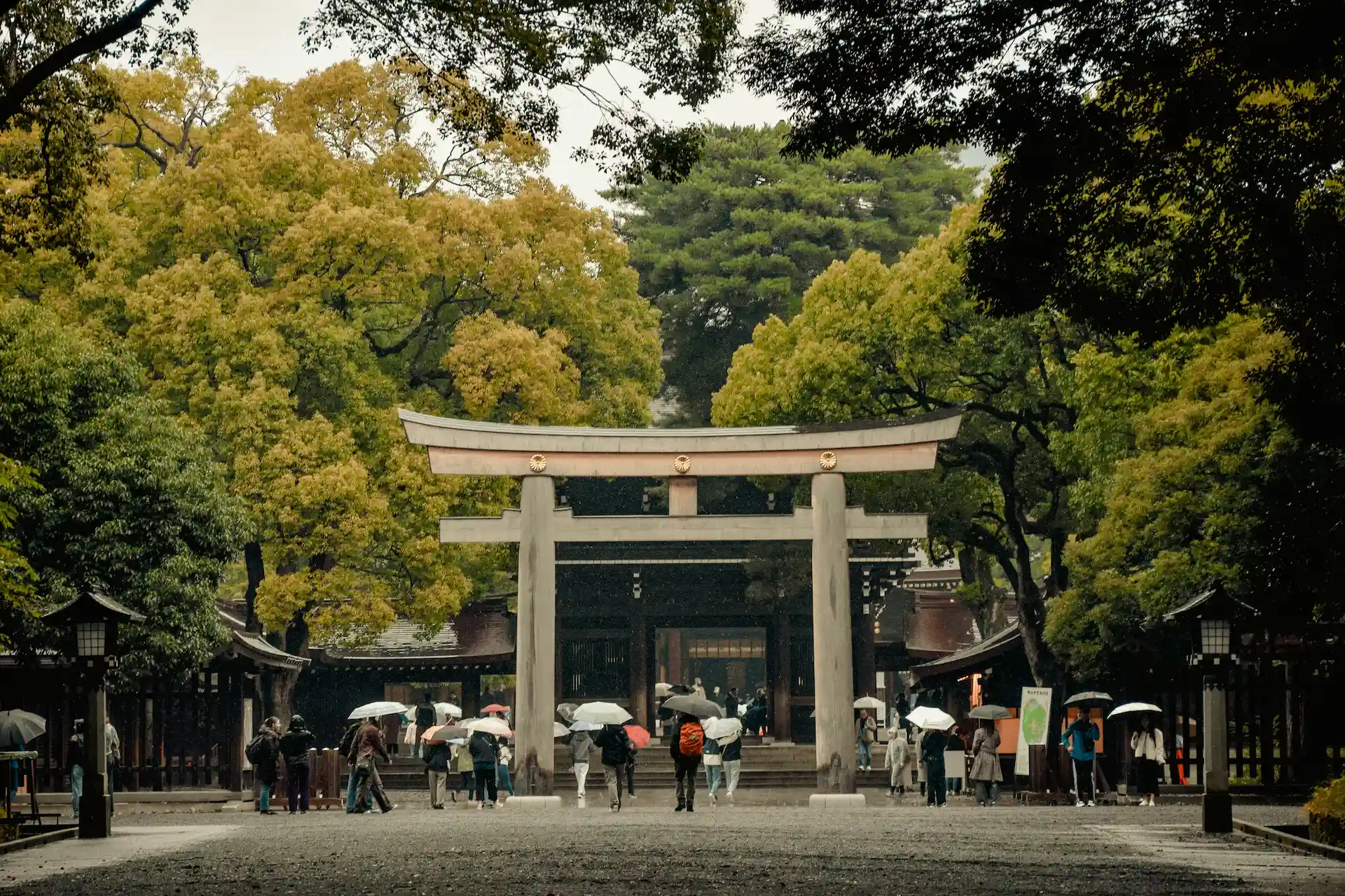 torii gate marking the entrance to a Shinto shrine